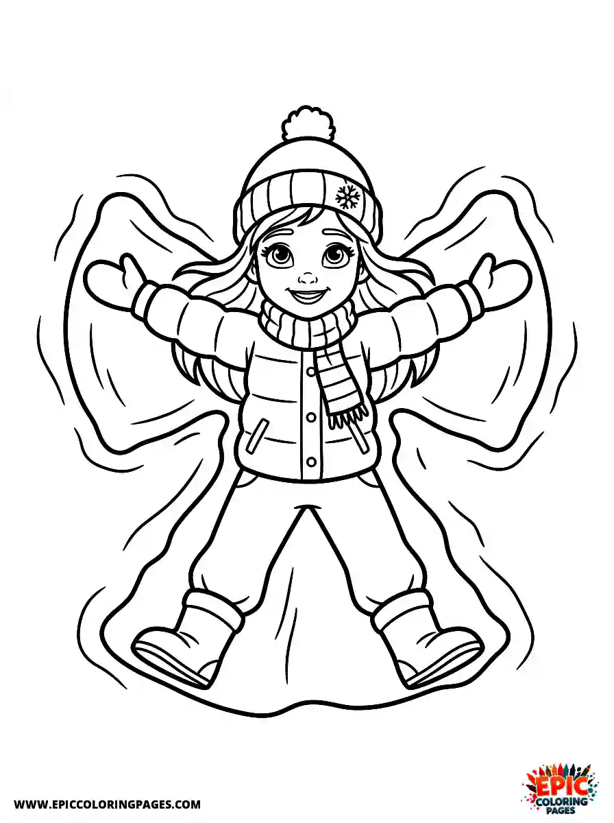 2D Disney Style Girl 2d disney style girl making snow angel in winter