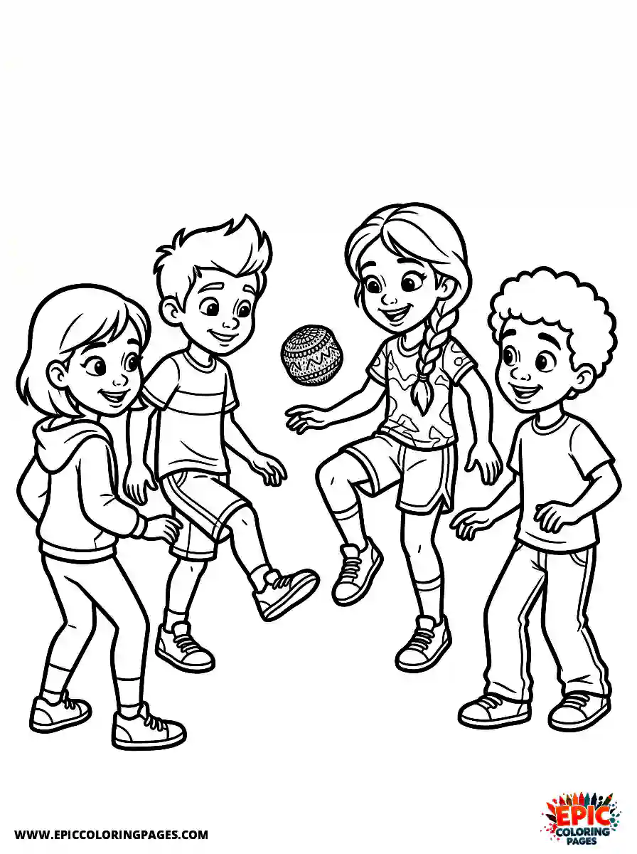 2D Disney Style Girl 2d disney style girl playing hacky sack in circle