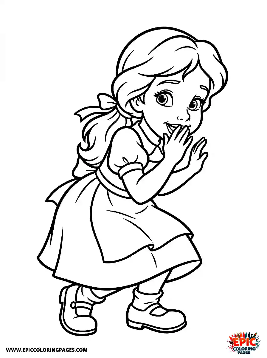 2D Disney Style Girl 2d disney style girl playing hide and seek