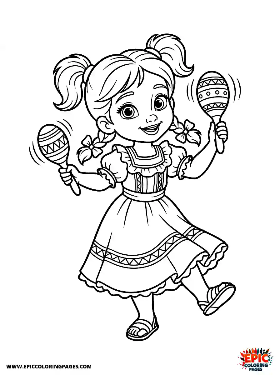 2D Disney Style Girl 2d disney style girl playing maracas instrument