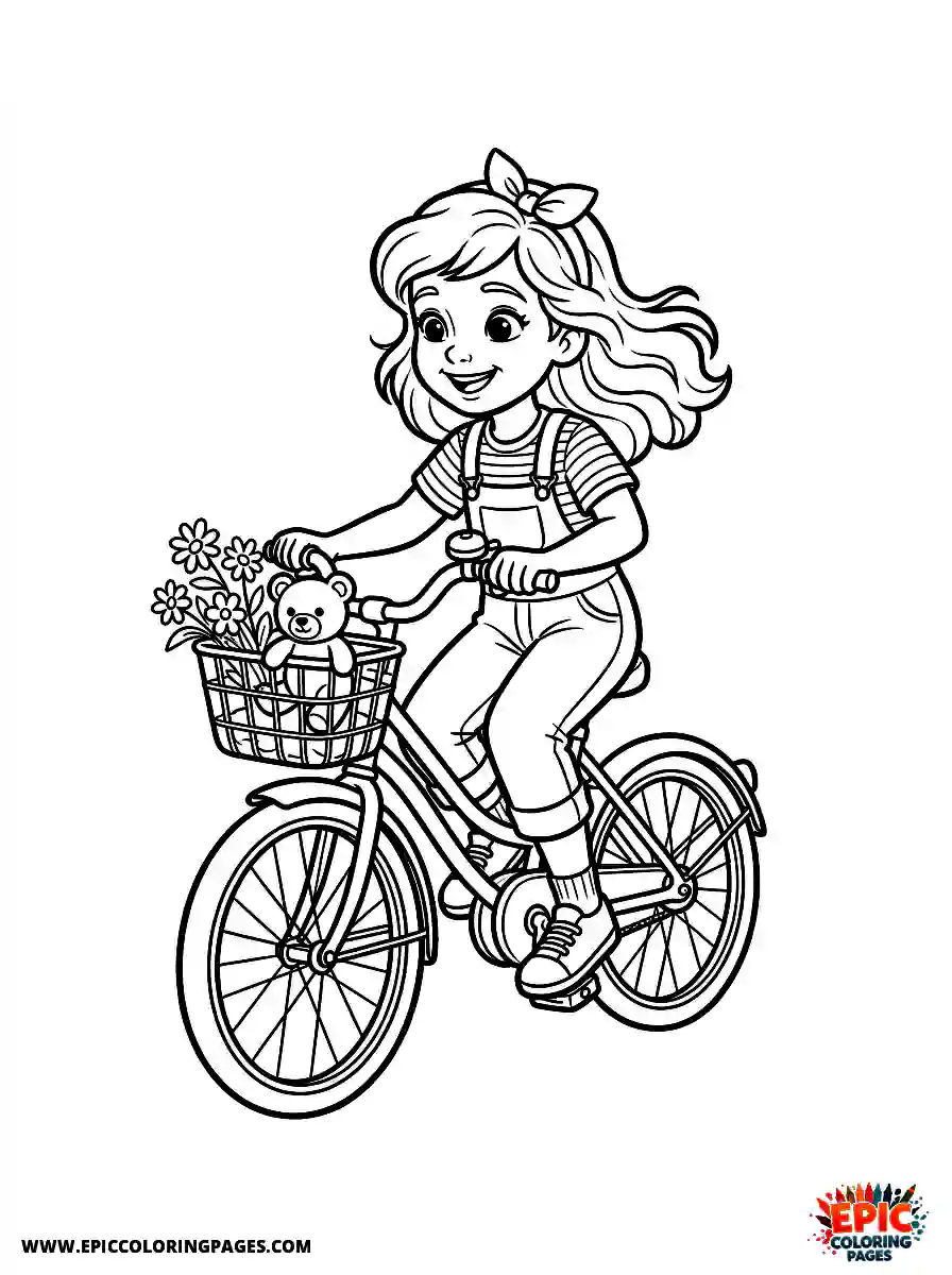 2D Disney Style Girl 2d disney style girl riding bicycle in park