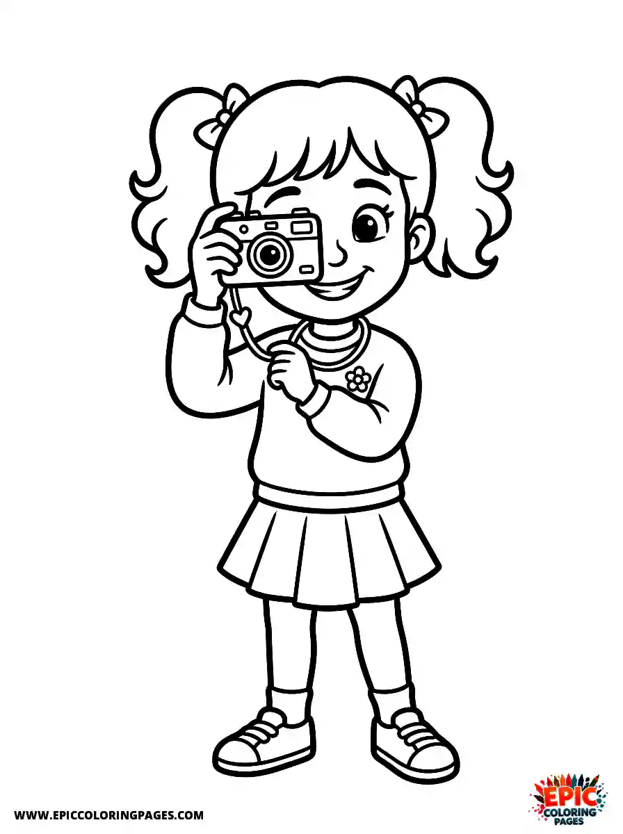 2D Disney Style Girl 2d disney style girl taking photos with camera
