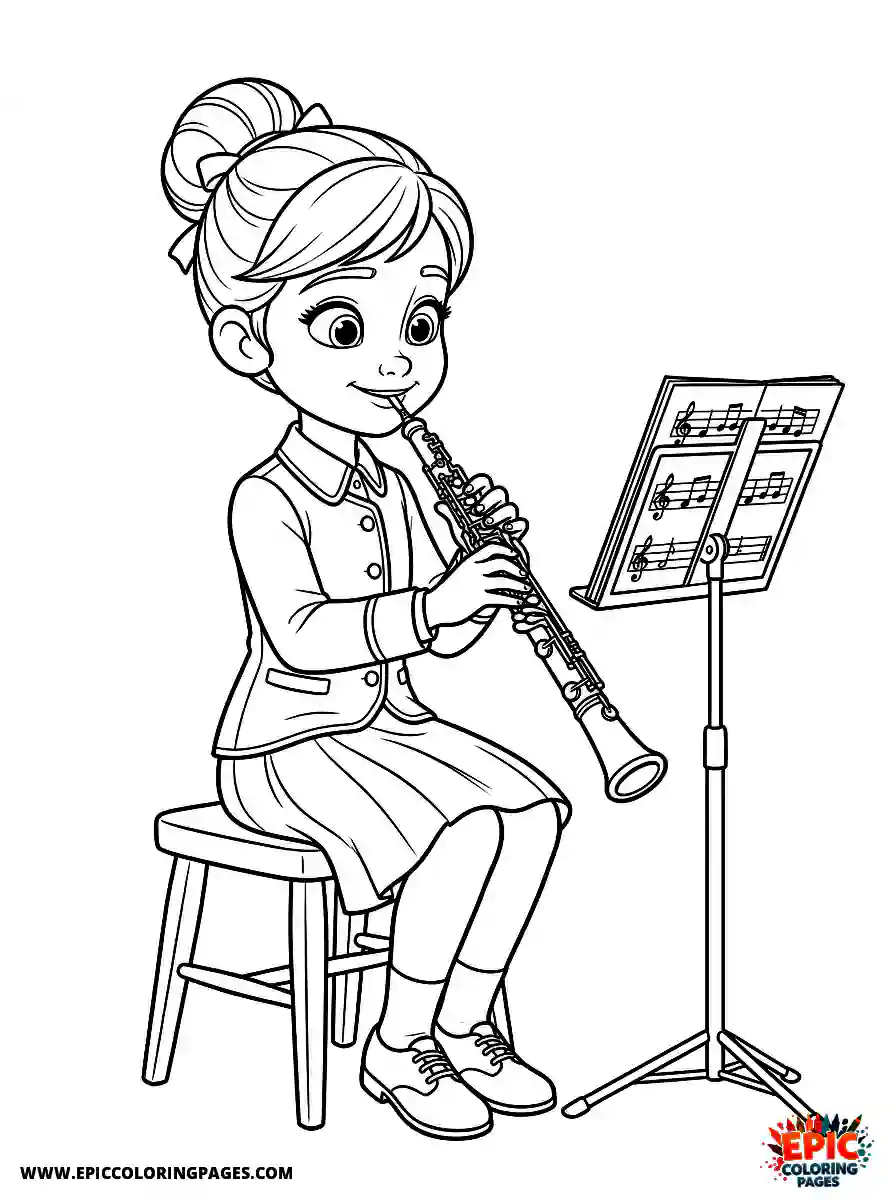 3D Disney Style Girl 3D Disney style girl playing oboe in orchestra