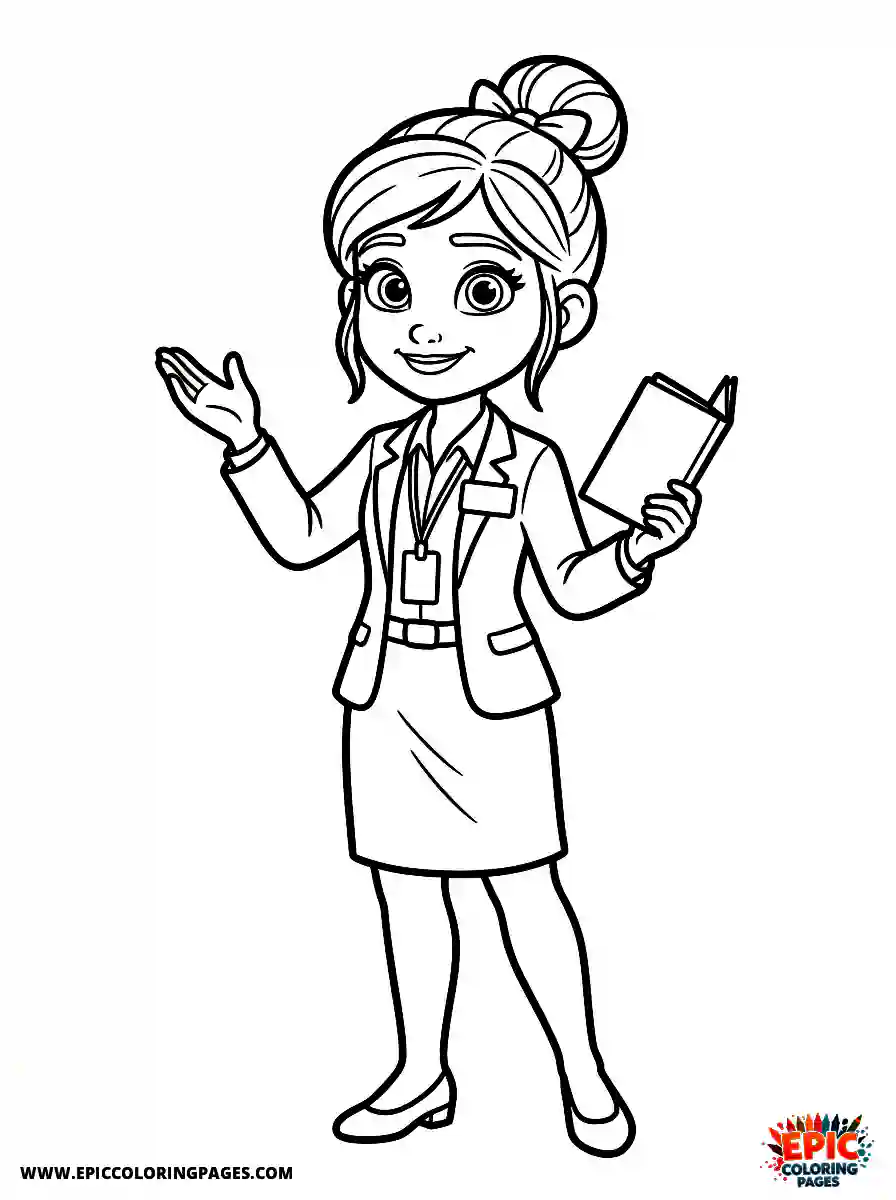 3D Disney Style Girl 3D Disney style girl tour guide showing museum