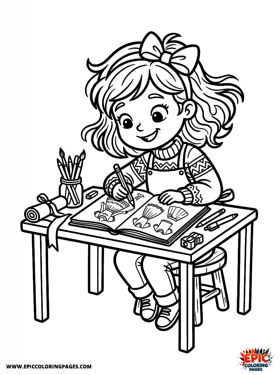 Cartoon Girl cartoon girl fashion designer drawing clothes