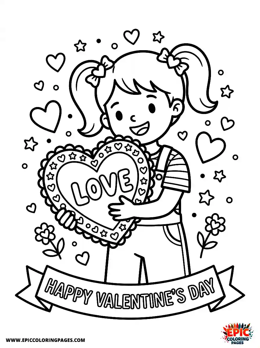 Cartoon Girl cartoon girl valentine heart love celebration