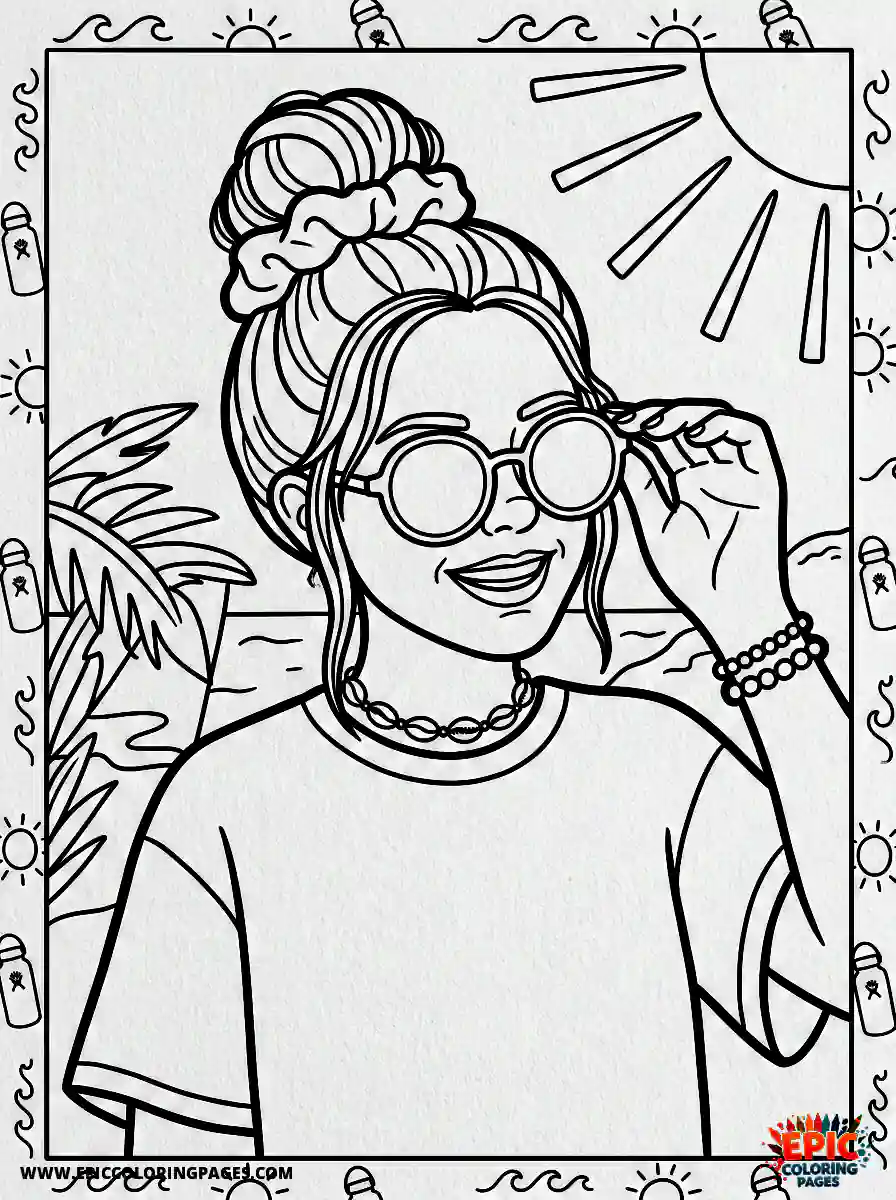 VSCO Girl closeup of a vsco girl adjusting her sunglasses under sunlight
