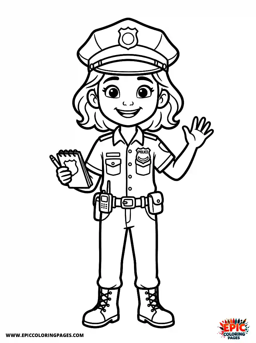 2D Disney Style Girl cute 2d disney style girl dressed as police officer