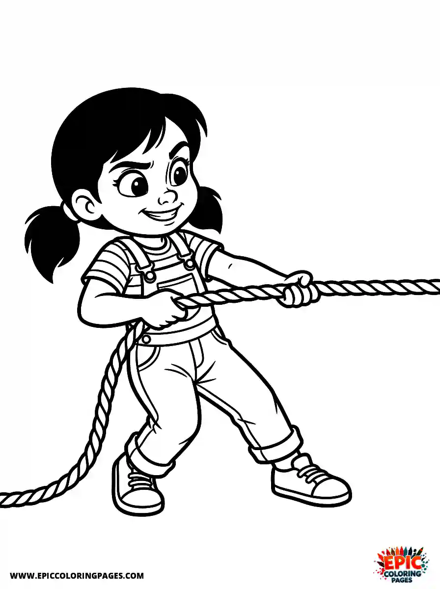 2D Disney Style Girl cute 2d disney style girl playing tug of war game