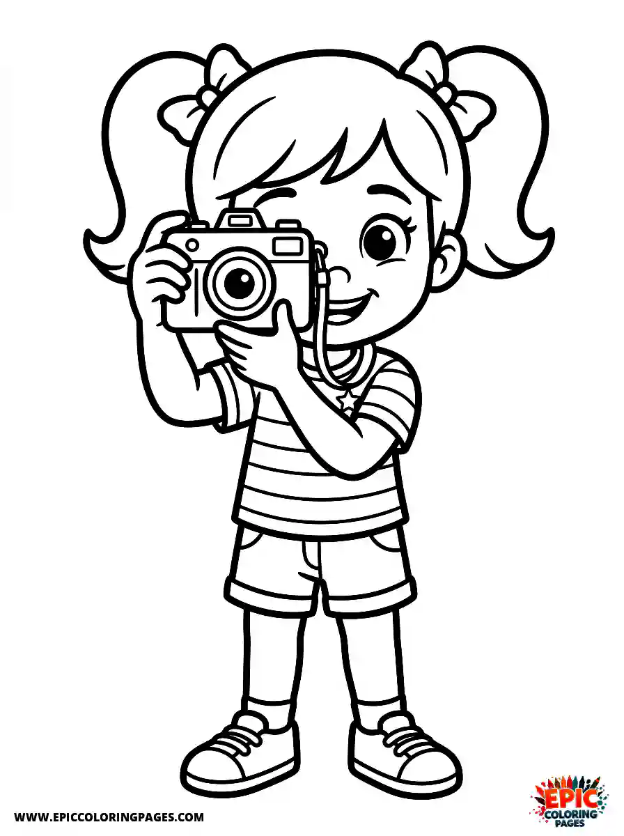 2D Disney Style Girl cute 2d disney style girl taking photos with camera