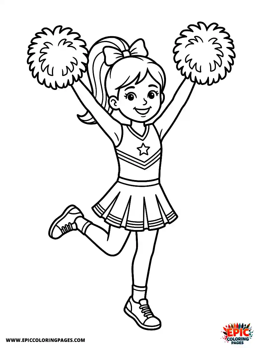 Detailed Girl cute detailed girl doing a cheerleading routine