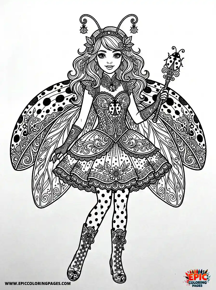 Detailed Girl cute detailed girl dressed in a ladybug costume