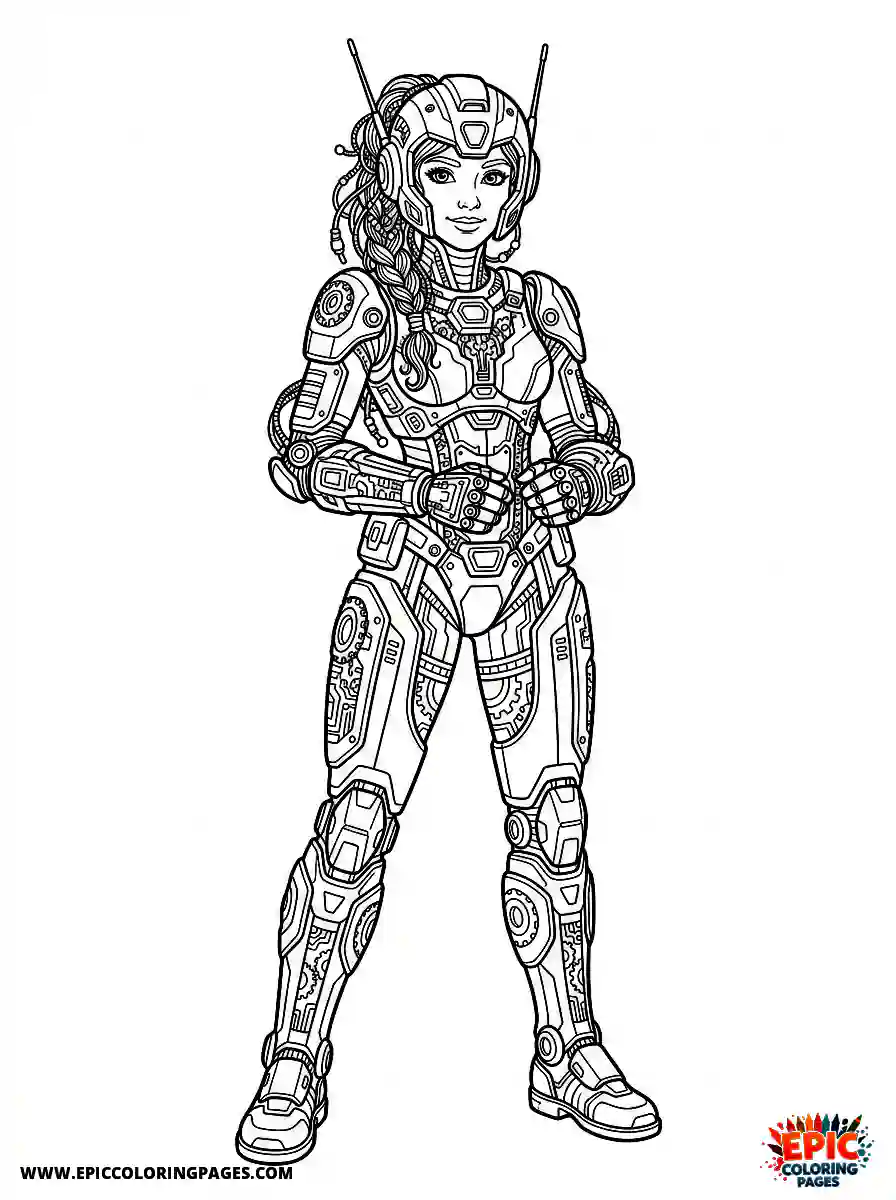 Detailed Girl cute detailed girl dressed in a robot costume