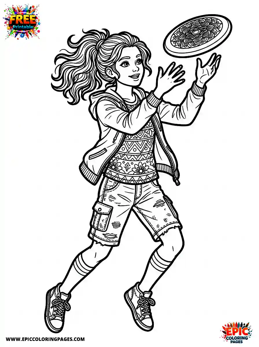Birthday Girl detailed girl coloring sheet