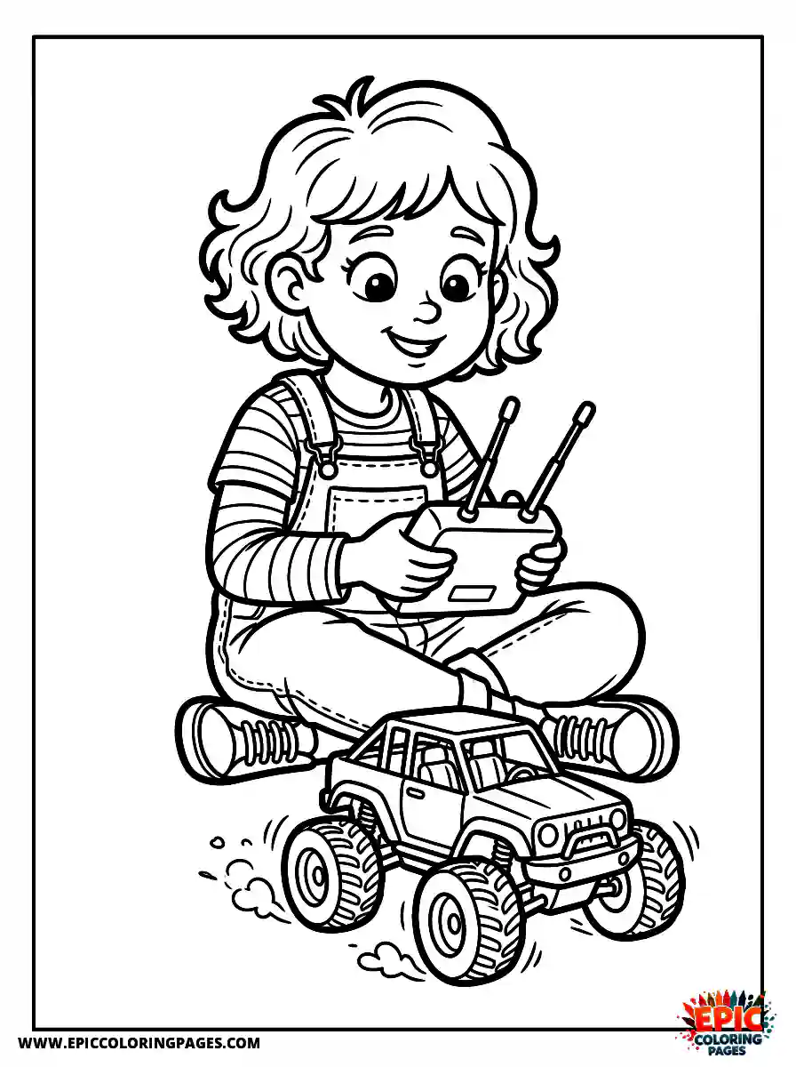 Detailed Girl detailed girl playing with a remote control car