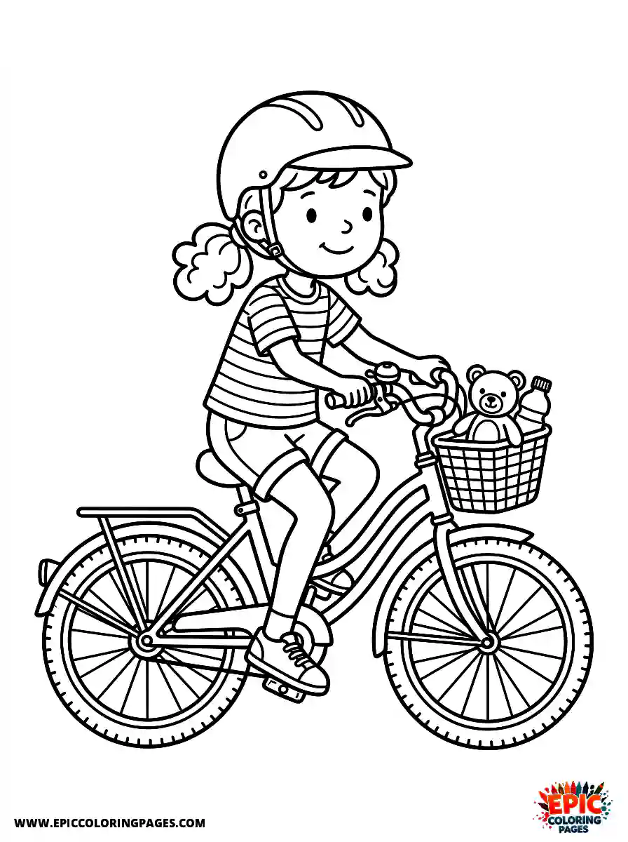 Detailed Girl detailed girl riding a bicycle in a park