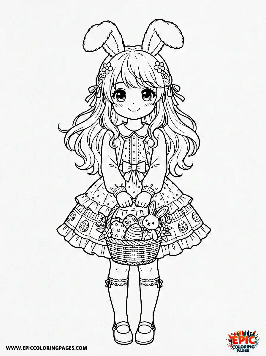 Manga Girl manga girl wearing bunny ears for easter