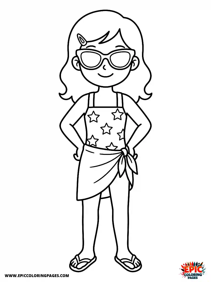 Manga Girl manga girl wearing sunglasses at beach