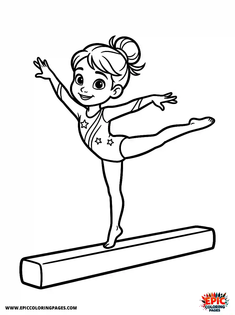 2D Disney Style Girl simple 2d disney style girl dressed as gymnast doing routine