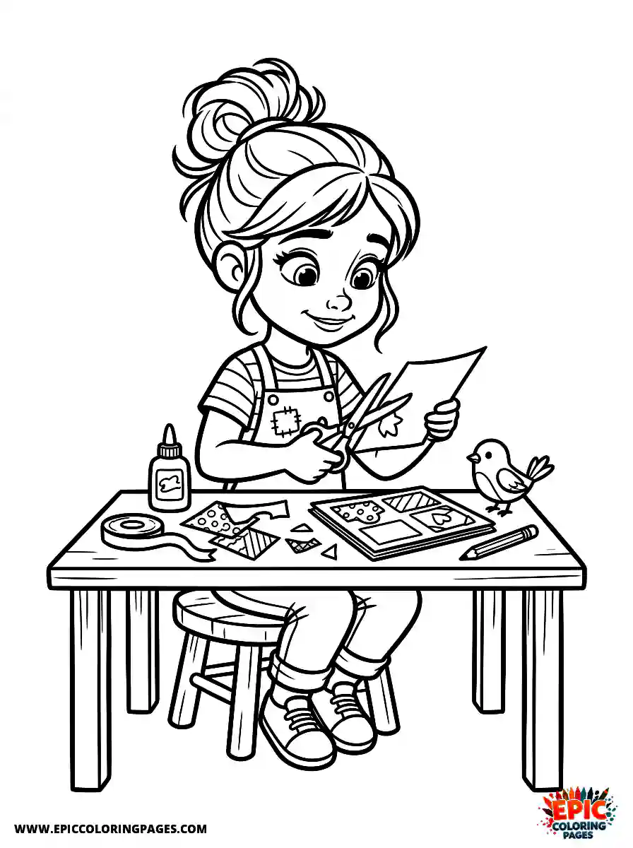 2D Disney Style Girl simple 2d disney style girl making crafts at home