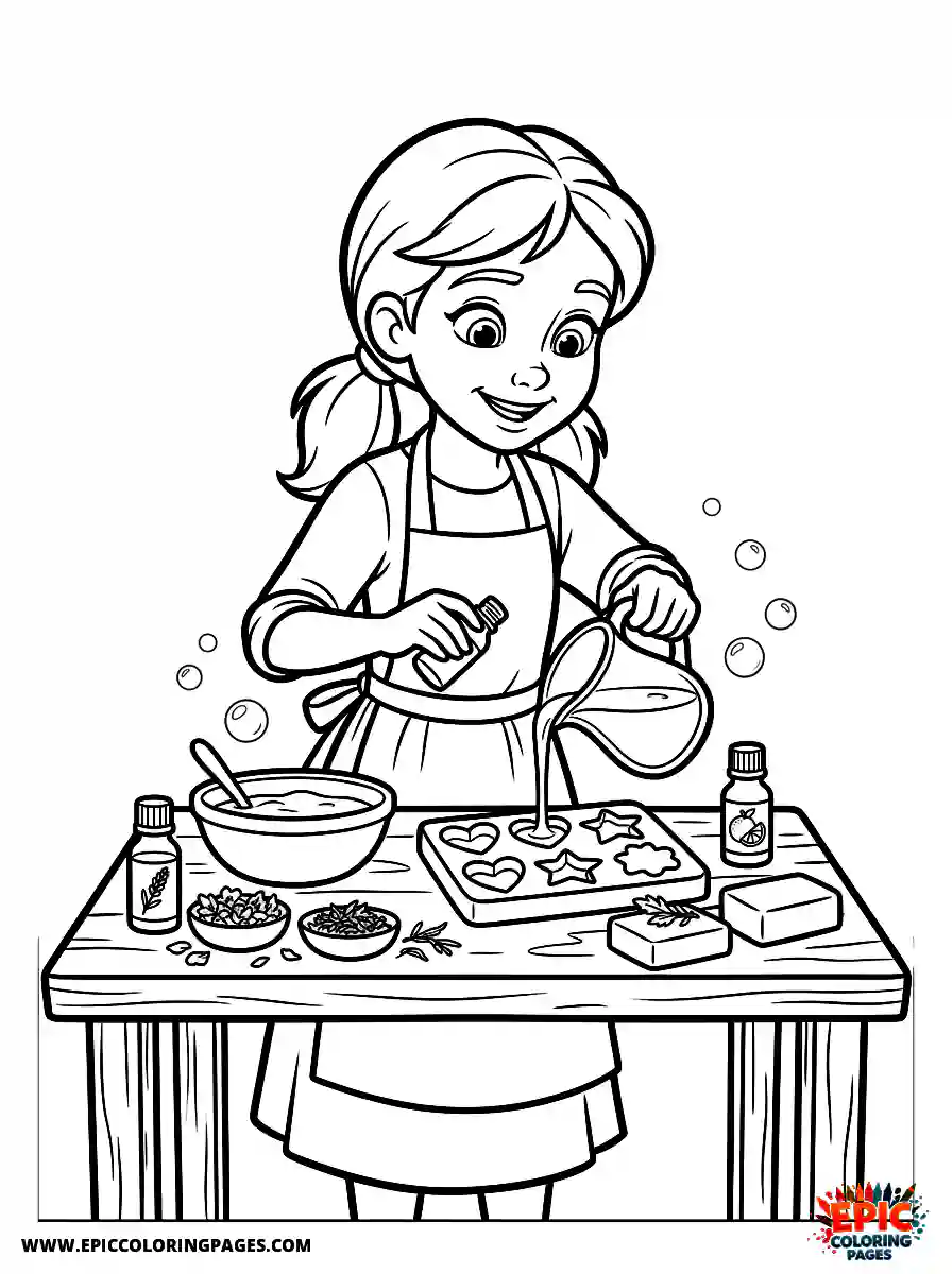 2D Disney Style Girl simple 2d disney style girl making homemade soap craft