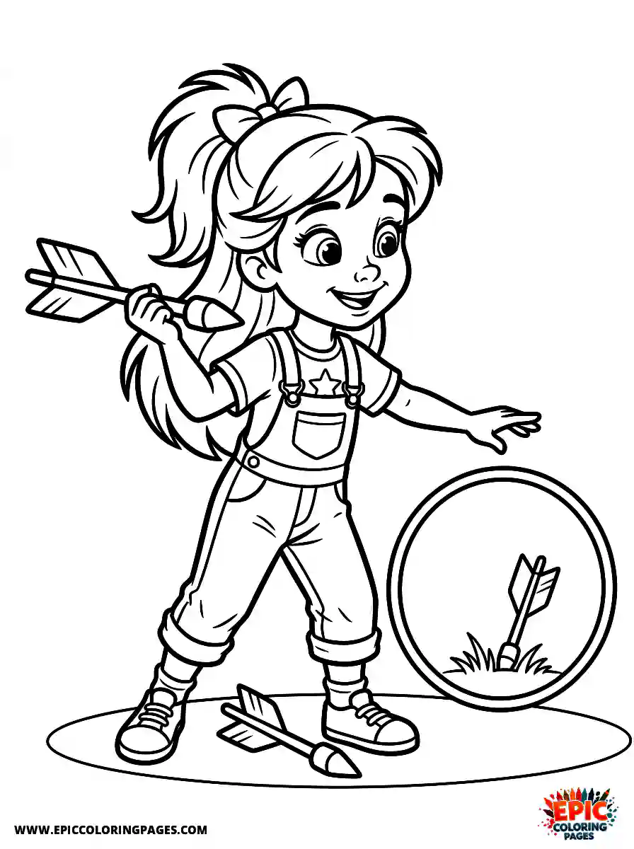 2D Disney Style Girl simple 2d disney style girl playing lawn darts game