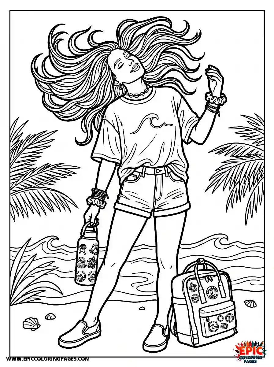 VSCO Girl vsco girl tossing hair back dramatically in slow motion pose