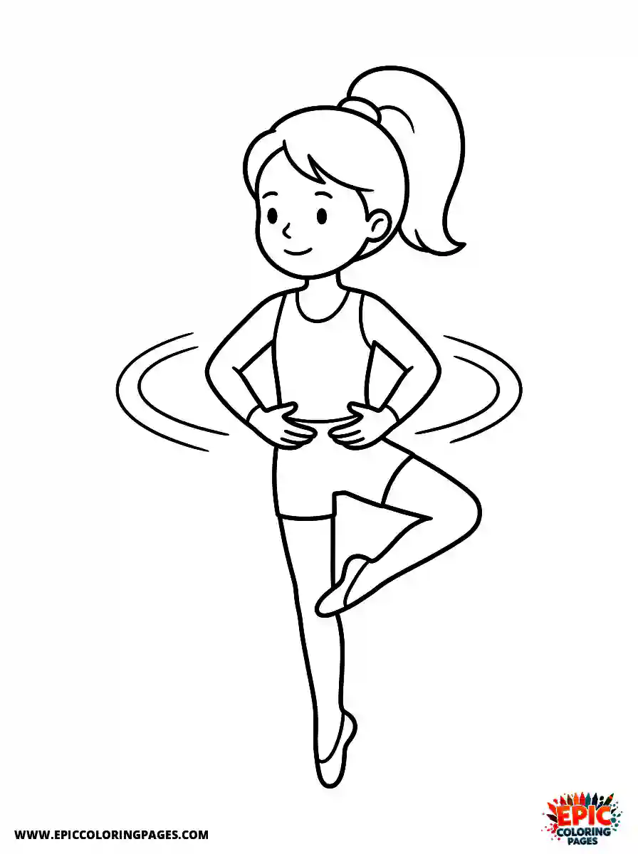 Gymnast Girl Adorable gymnast girl style practicing a pirouette turn