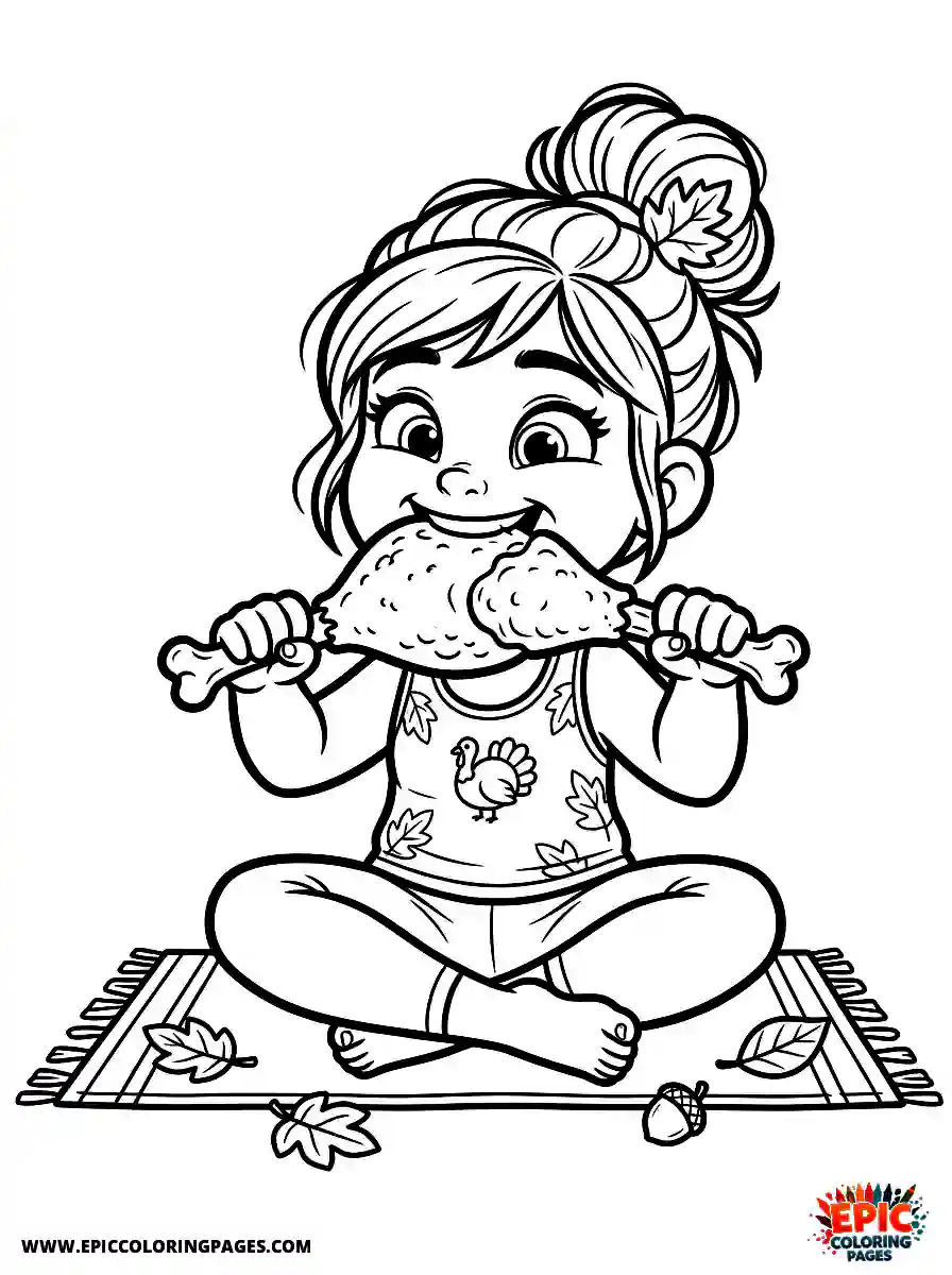 Yoga Girl Adorable yoga girl 3d disney style eating a turkey leg