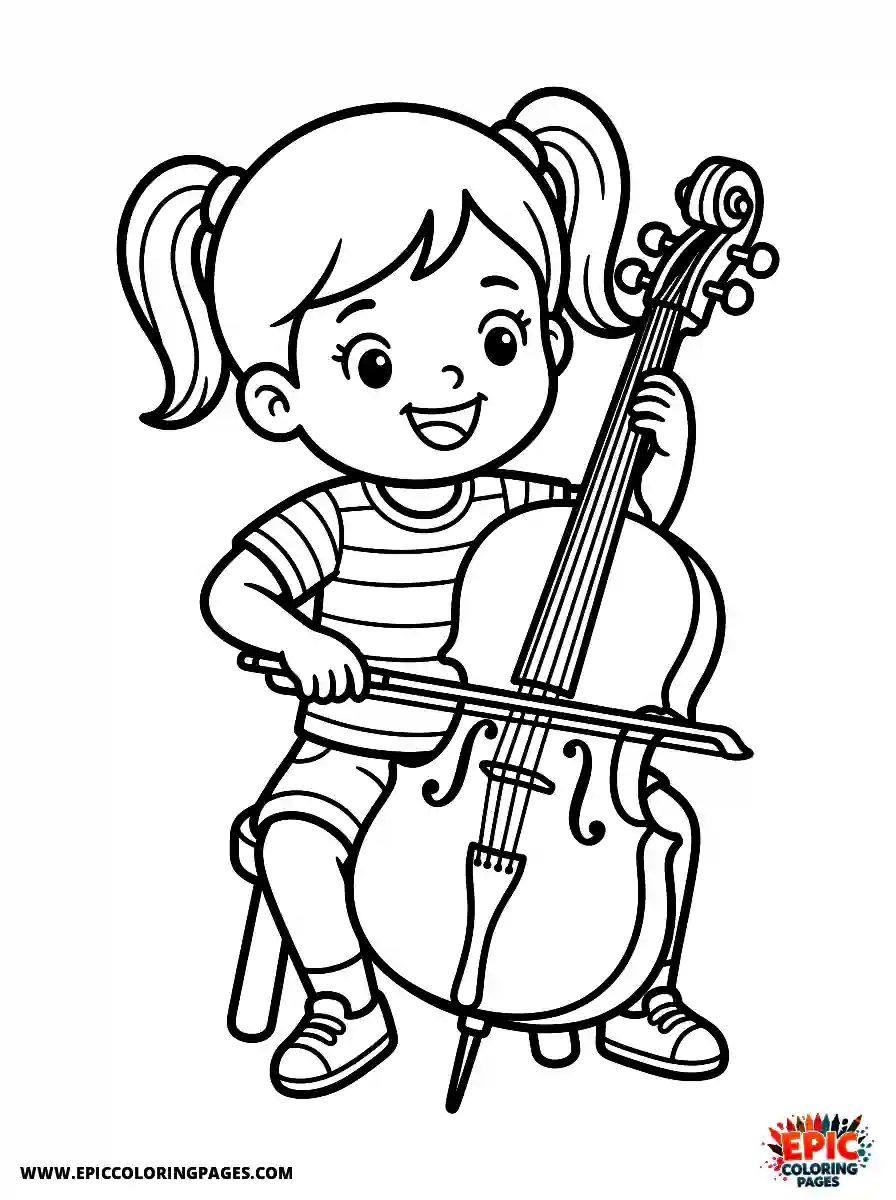 Yoga Girl Adorable yoga girl adorable style playing a cello