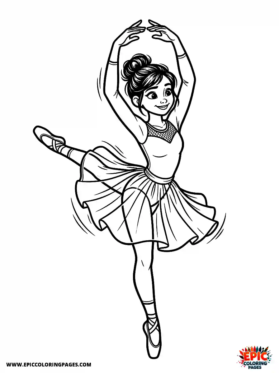 Yoga Girl Adorable yoga girl pixar style doing a ballet pirouette