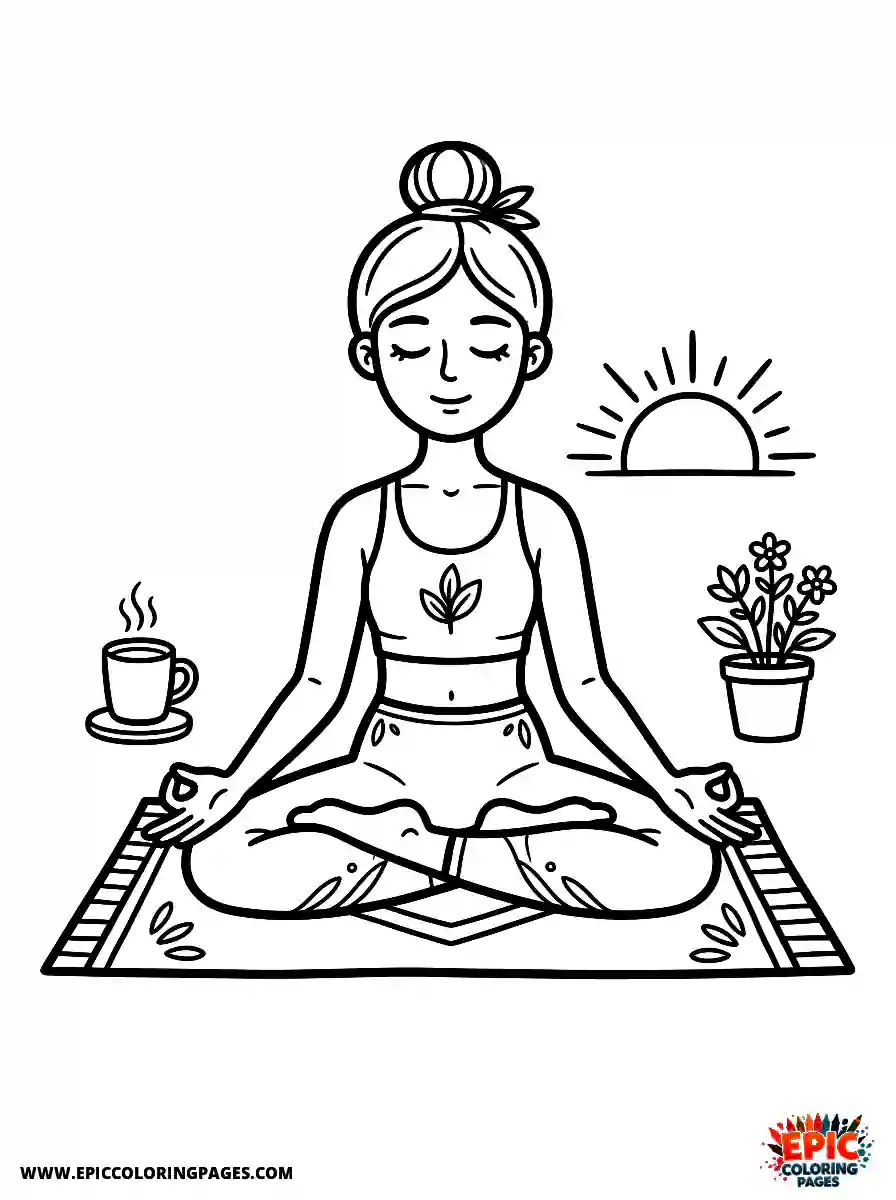 Yoga Girl Adorable yoga girl realistic doing a seated lotus meditation
