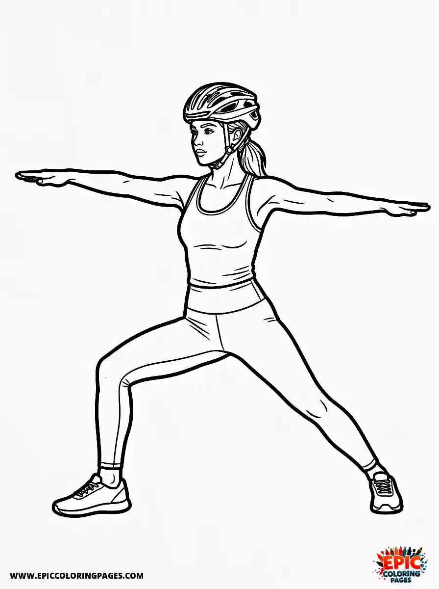 Yoga Girl Adorable yoga girl realistic wearing a professional cycling helmet