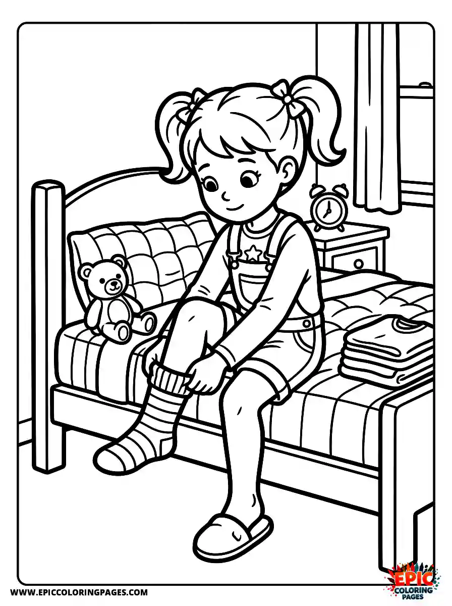 American Girl American girl adorable style putting on socks