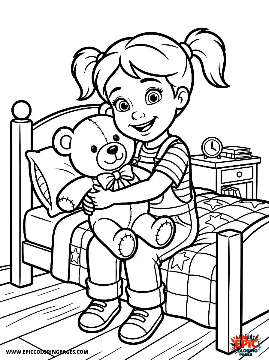 American Girl American girl disney style hugging teddy bear