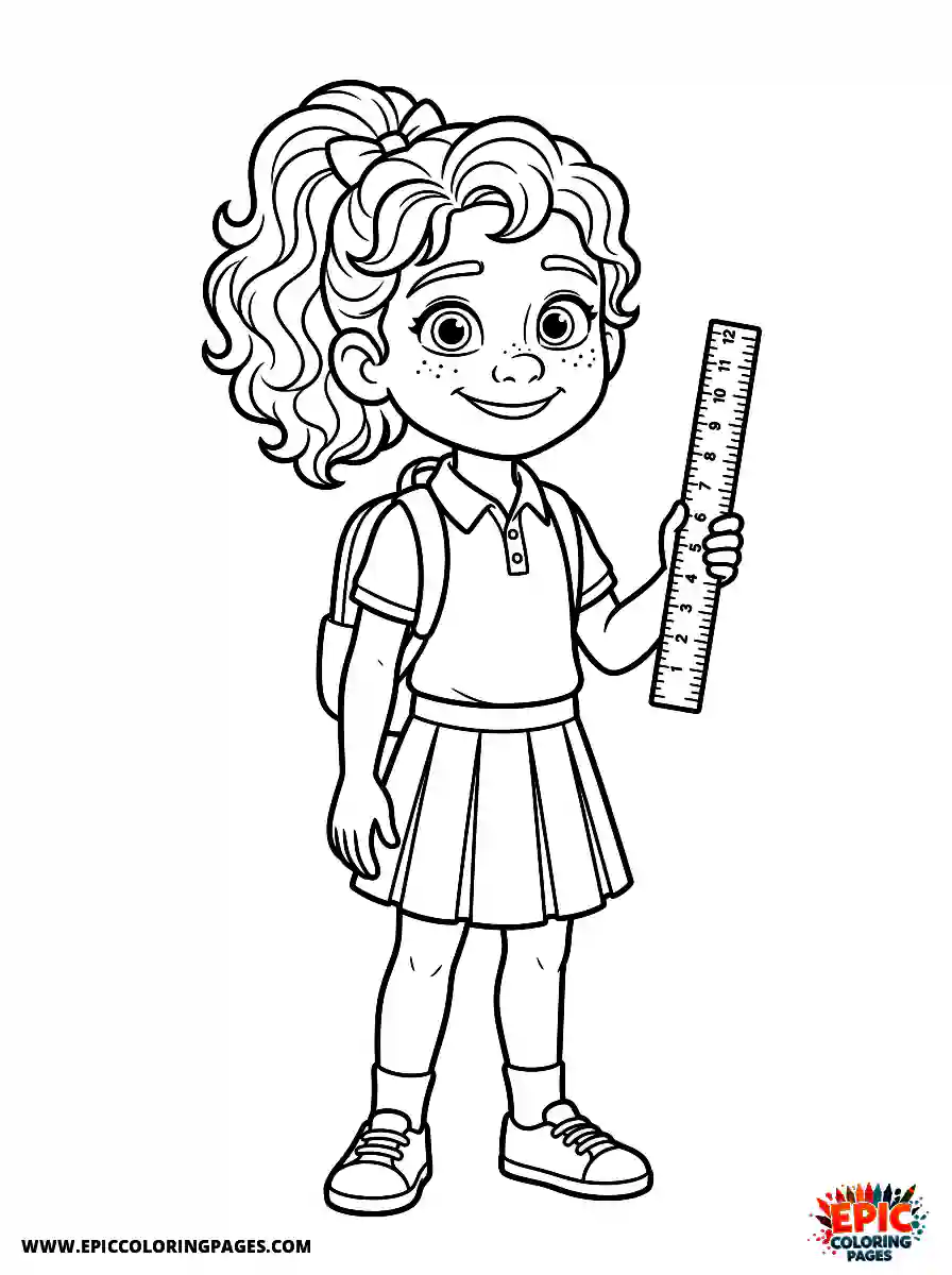 American Girl American girl pixar style holding a ruler