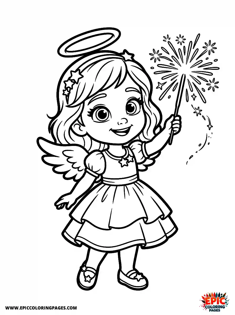 Angel Girl Angel girl 3d disney style waving a bright sparkler