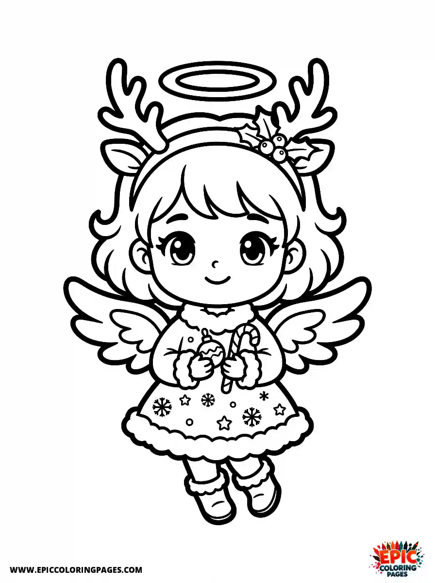 Angel Girl Angel girl chibi style wearing a reindeer antler headband