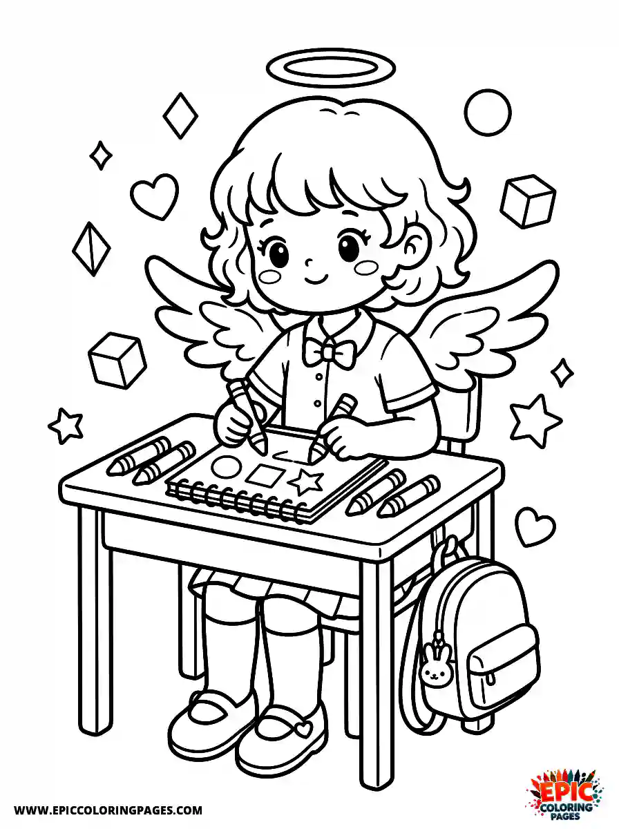 Angel Girl Angel girl kawaii style drawing geometric shapes