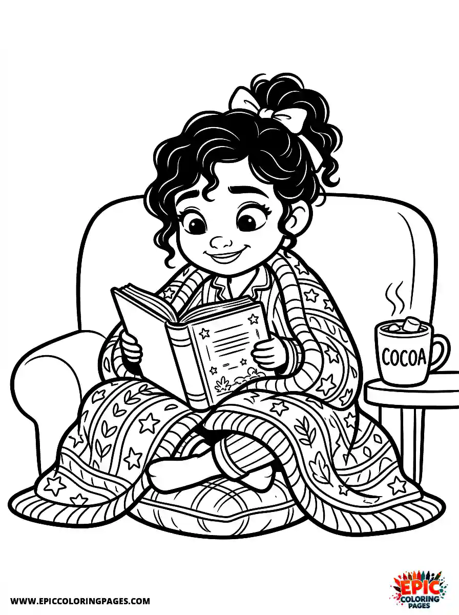 Birthday Girl Birthday girl 3d disney style girl as cozy reader wrapped in blanket cup of cocoa and open book
