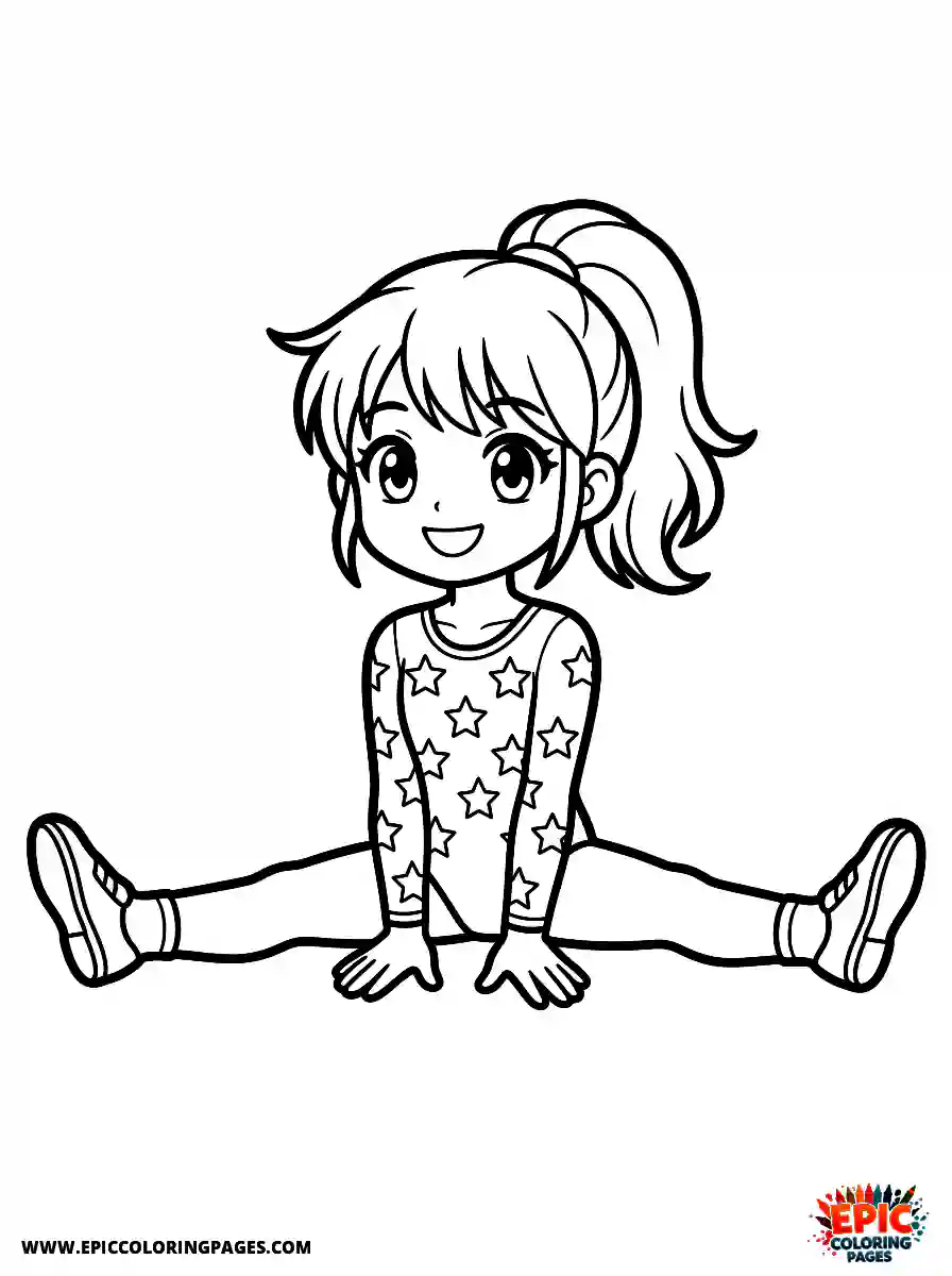Birthday Girl Birthday girl anime style girl doing gymnastics split leotard with star pattern