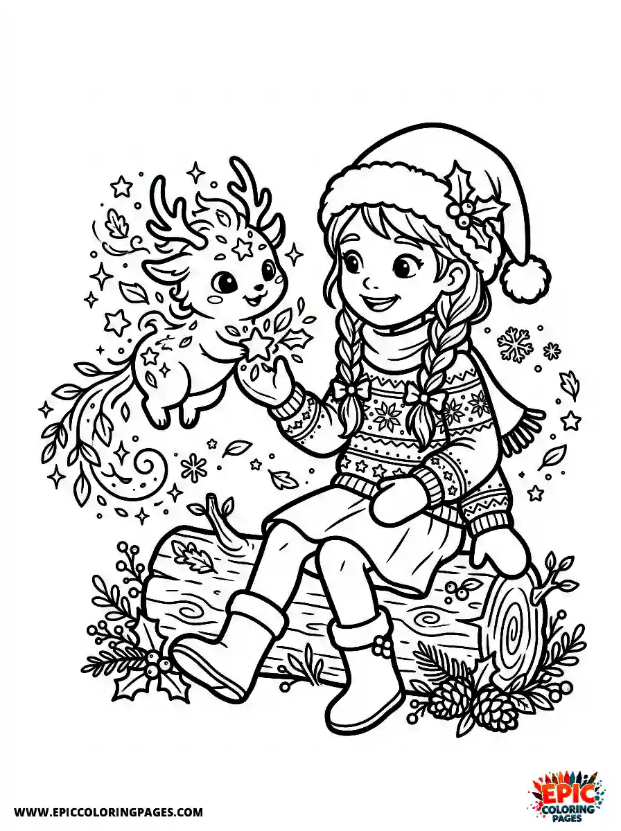 Christmas Girl Christmas girl style interacting with a spirit