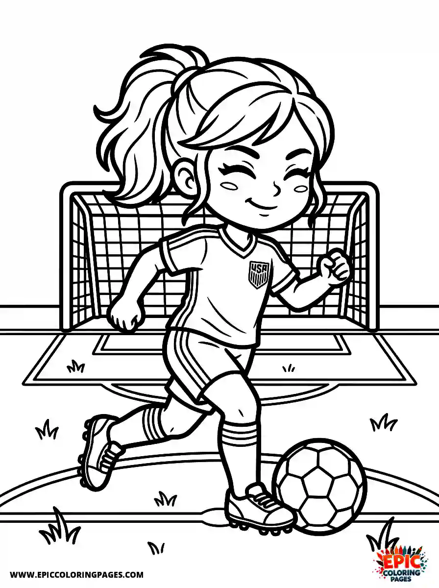 American Girl Cute american girl chibi style playing soccer