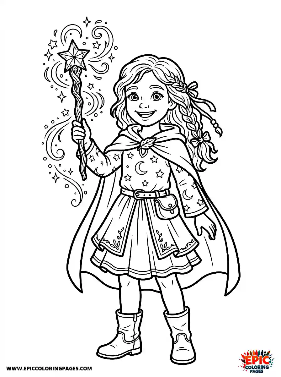 American Girl Cute american girl realistic holding a magic wand