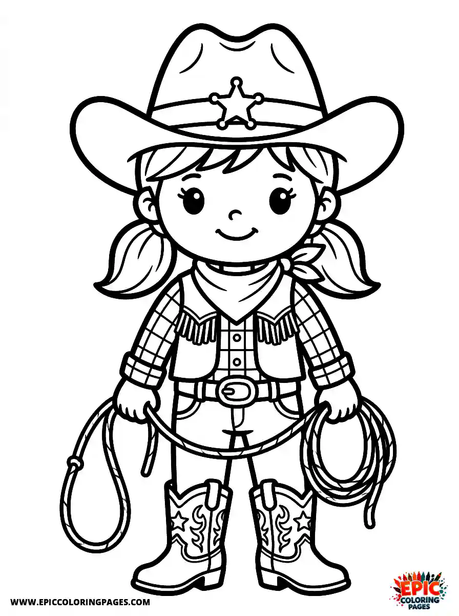 Birthday Girl Cute birthday girl as cowgirl adventure boots and lasso with hat