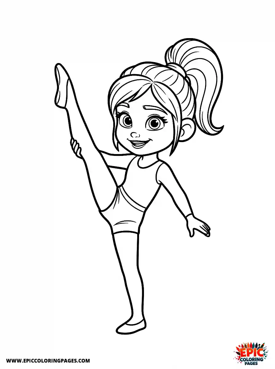 Gymnast Girl Cute gymnast girl 3d disney style doing a high kick with pointed toes