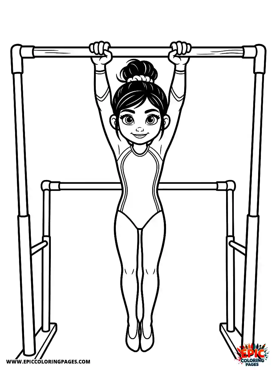 Gymnast Girl Cute gymnast girl 3d disney style hanging from uneven bars with strong grip