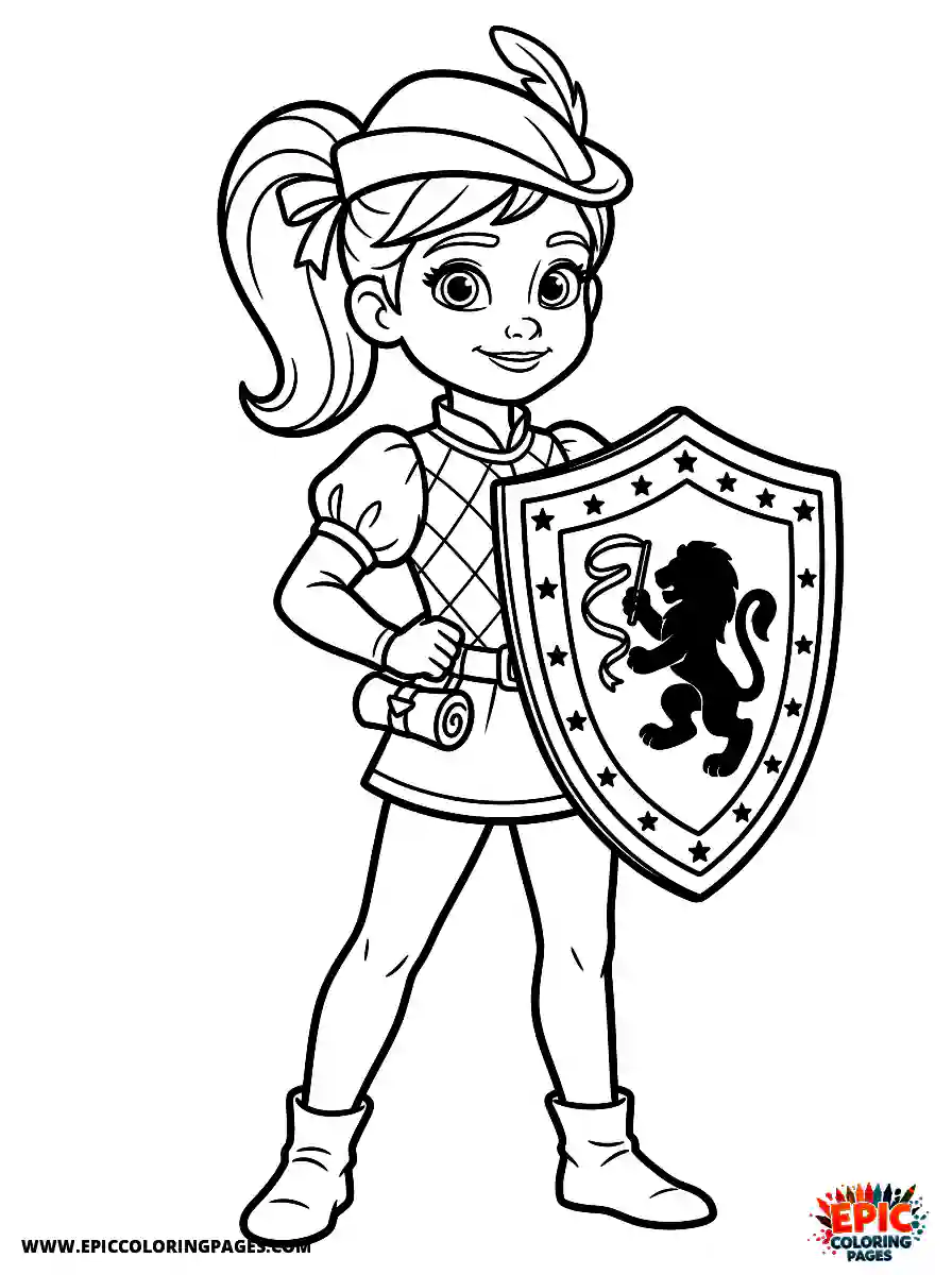 Gymnast Girl Cute gymnast girl 3d disney style holding a shield with a crest