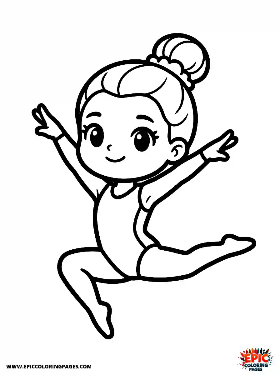 Gymnast Girl Cute gymnast girl chibi style performing a stag leap