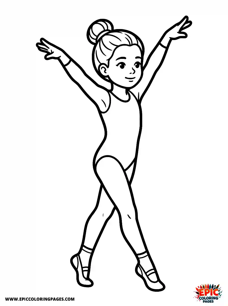 Gymnast Girl Cute gymnast girl realistic walking gracefully on her tiptoes